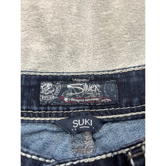 Silver Jeans Suki High Capri Womens W25 L24.5 Dark Wash Denim Preppy - Picture 3 of 13